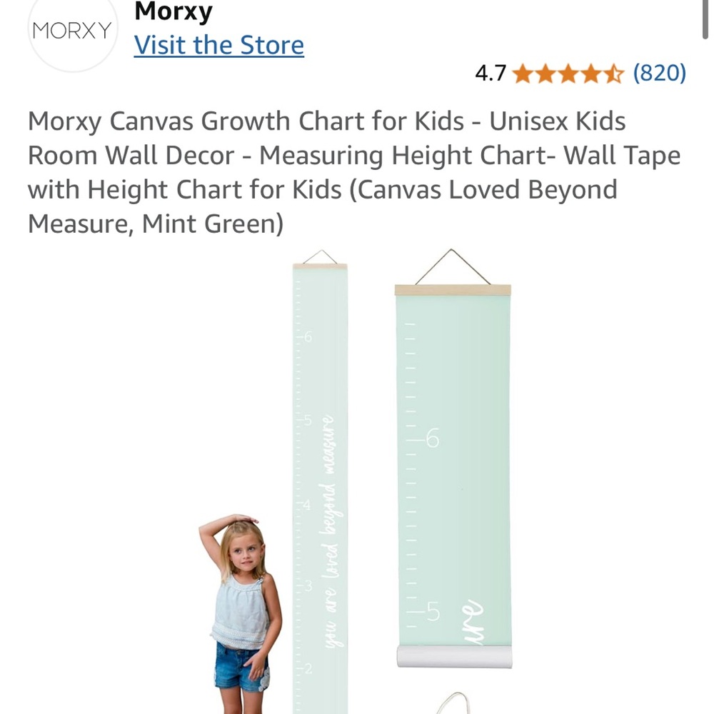 Mint Green Canvas Height Chart